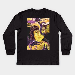 Nonbinary pallete portrait Kids Long Sleeve T-Shirt